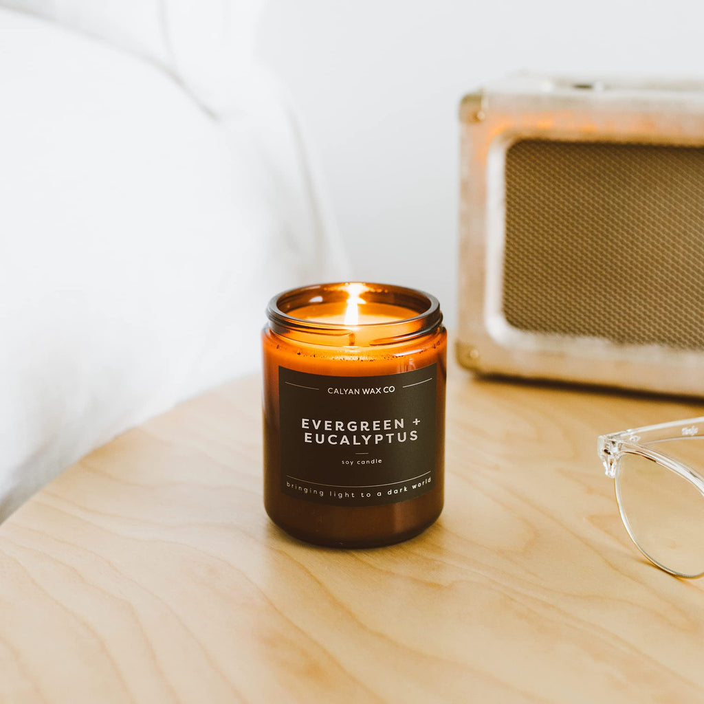 Evergreen & Eucalyptus Scented Candle - 57 Hour Burn