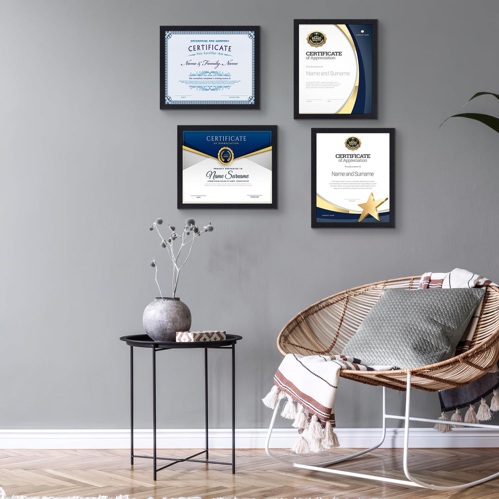15 Pack 8.5 x 11 Certificate Frame, Black 8.5 by 11 Picture Frames