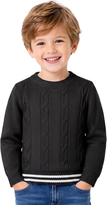 Toddler Baby Boy Cable Knit Sweater Long Sleeve Pullover Tops