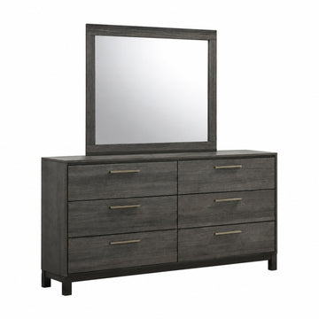 Ioana 187 Antique Grey Finish Wood Dresser and Mirror, Dresser