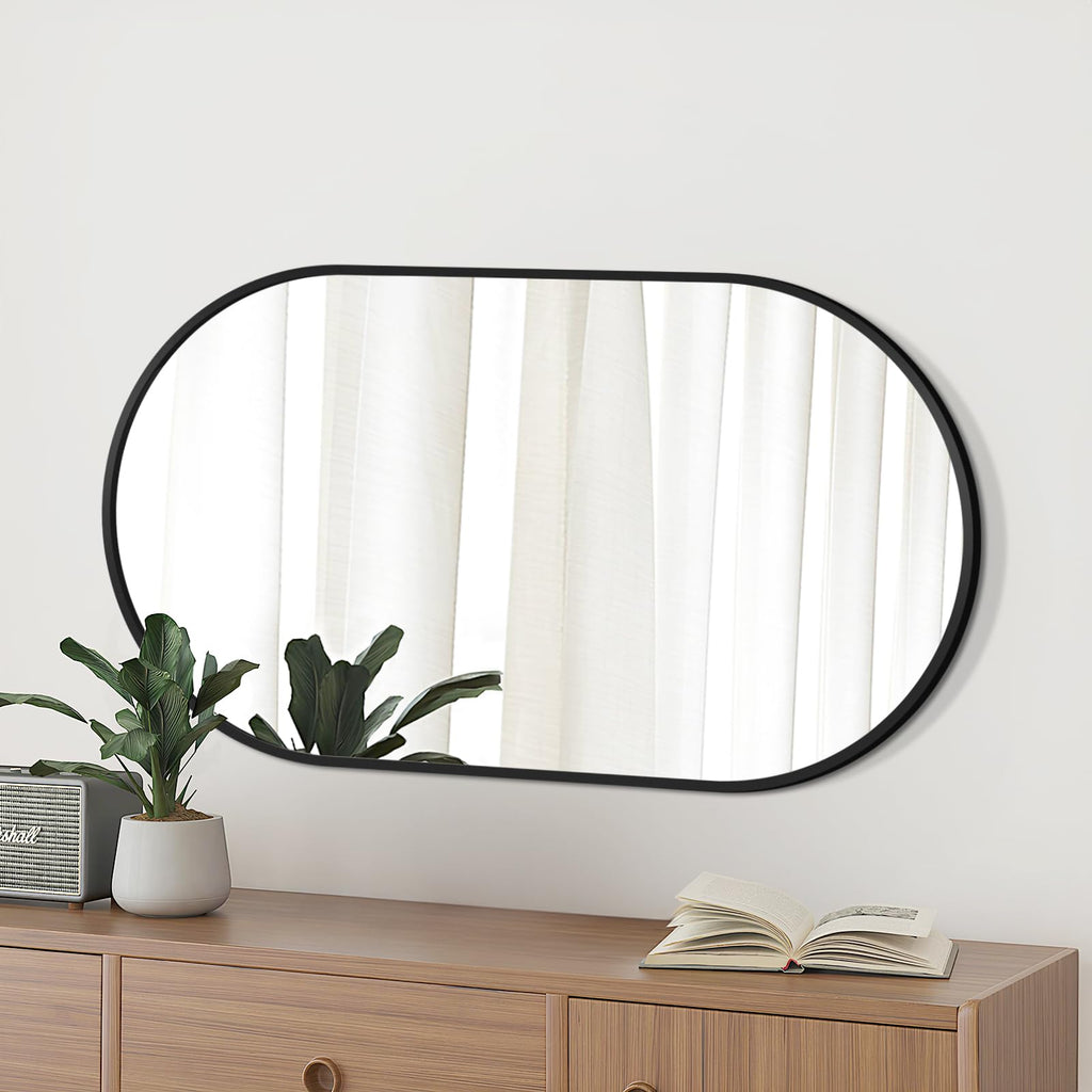 Black Oval Bathroom for Over Sink 20x36, Wall Vanity
