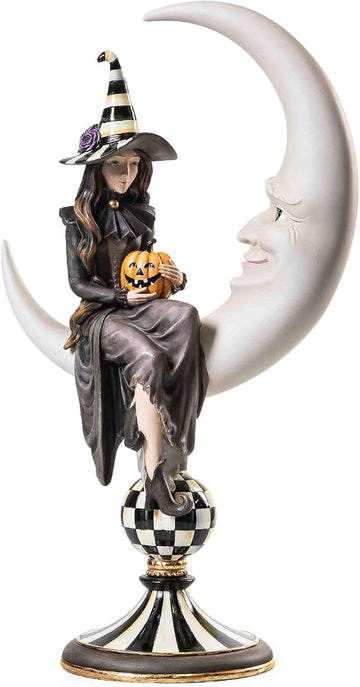 Resin Witch & Moon Figure, Spellbound