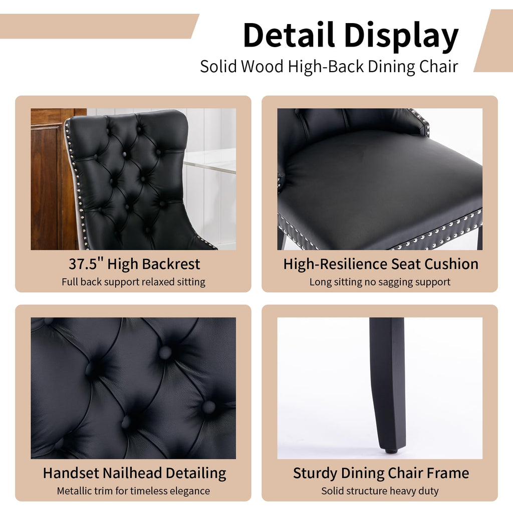 Modern Velvet Upholstered Dining Chairs Set of 2 with Solid Wood Legs