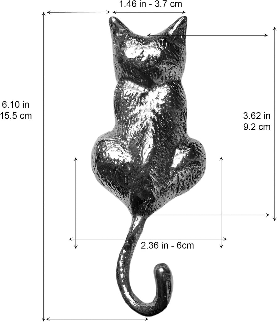 Cat Door Knocker Solid Brass 6.11 inches (Polished Brass)