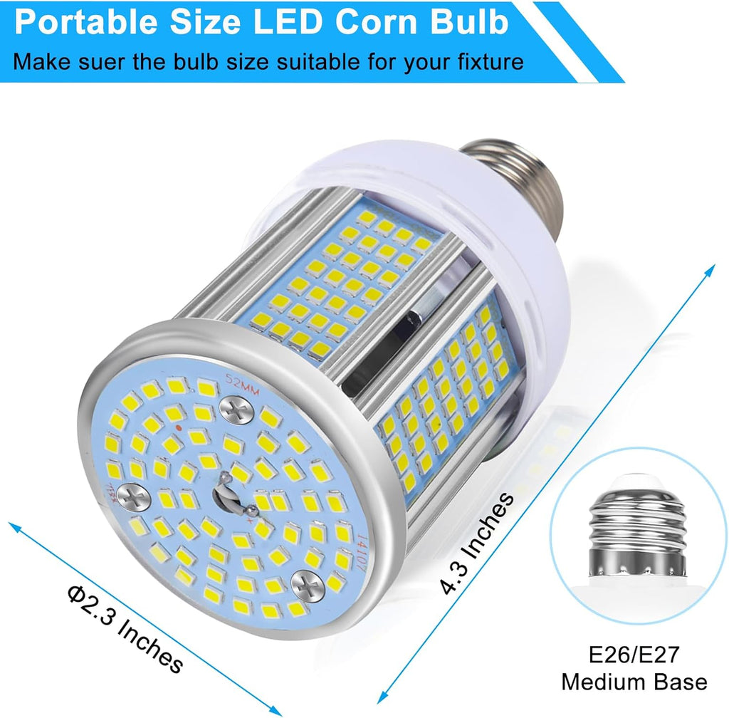 2 Pack 200W Equivalent Led Corn Light Bulb, 3600 Lumen 6000K Daylight 30W LED Corn Lamp, E26/E27 Medium Base