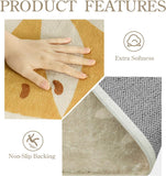 Lahome Boho Rug for Living Room - 5 x 7 Area Rugs Washable Non-Slip Soft Bedroom Carpet Ultra-Thin Throw Tan Dining