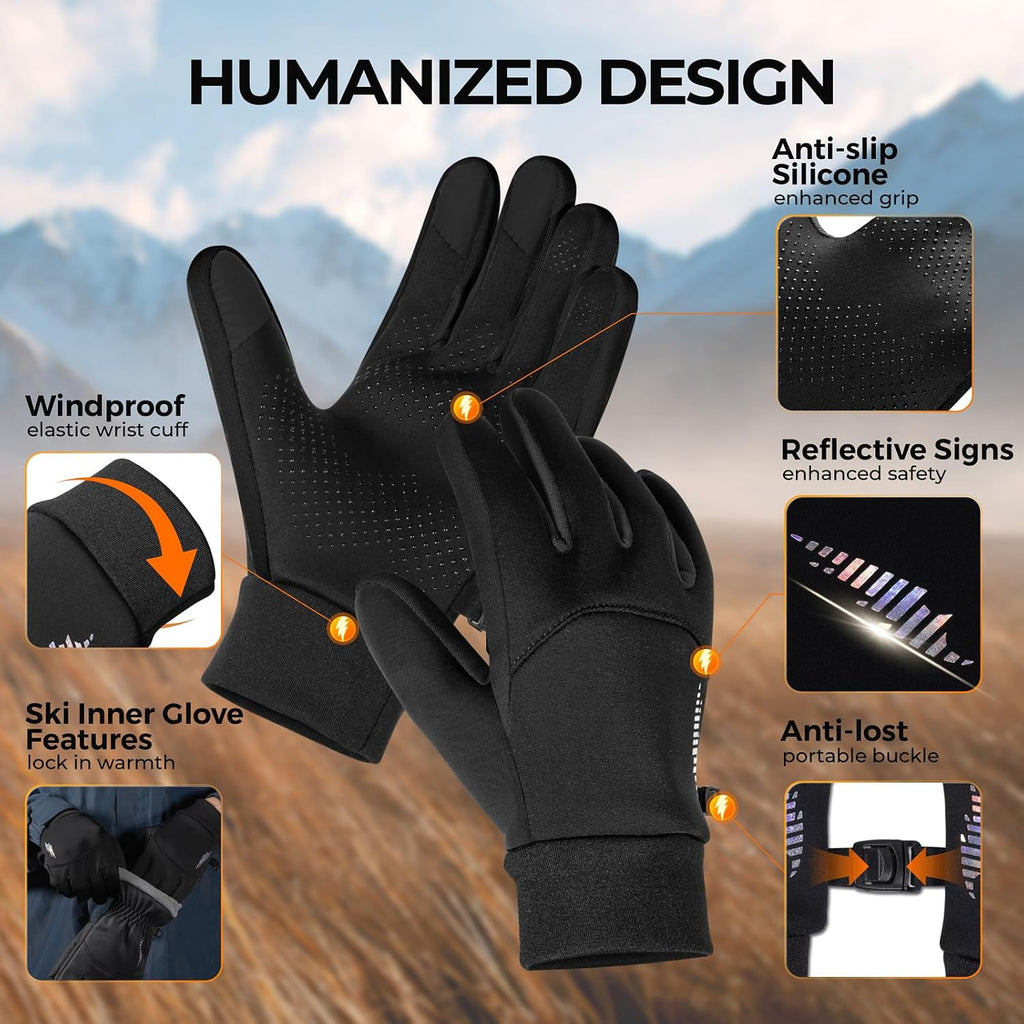 Kids Warm Winter Gloves Touchscreen Cycling Running Cold Weather