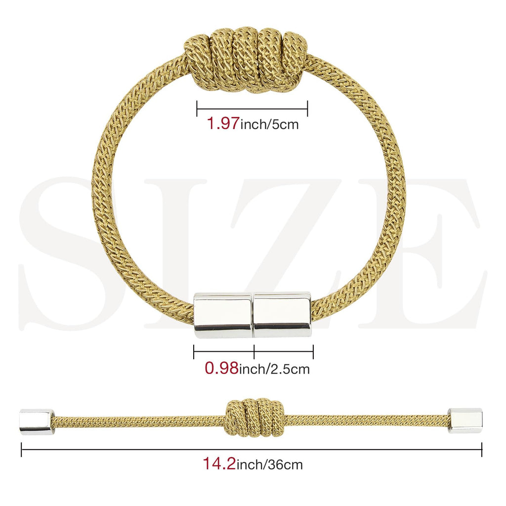 Mini Magnetic Curtain Tiebacks Modern Simple Style Drape Tie Backs Elegant Hand Weave Rope Knot Decorative - 4 Pack