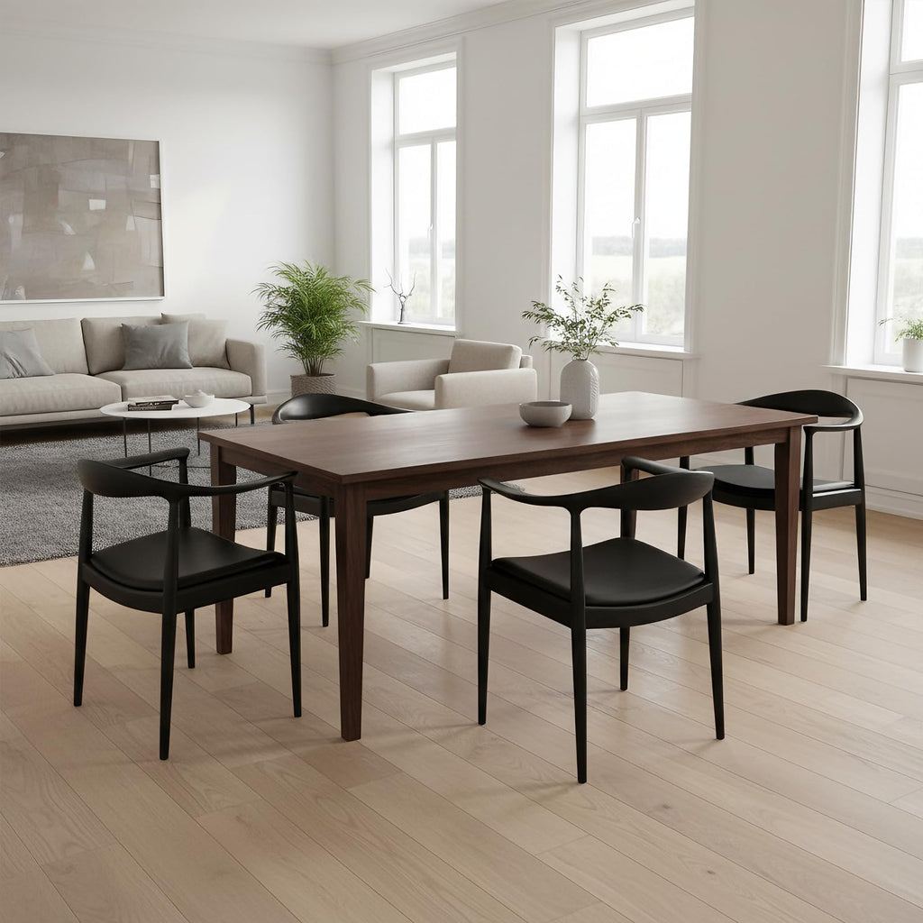 Wood Chairs with Arms, Mid Century Modern Dining Chairs (Black)