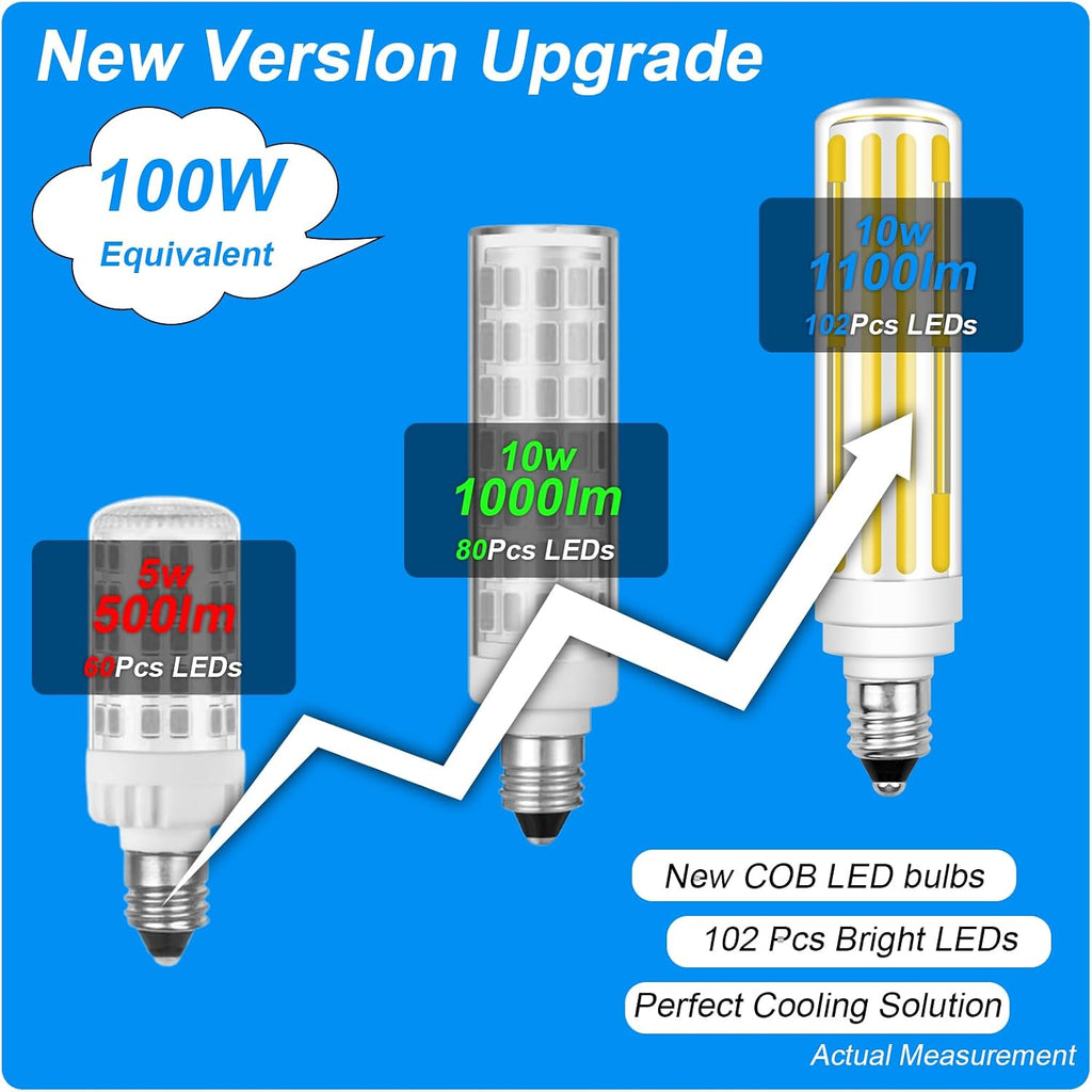 E11 LED Bulb 10W 4000K Dimmable 100W Halogen Equivalent