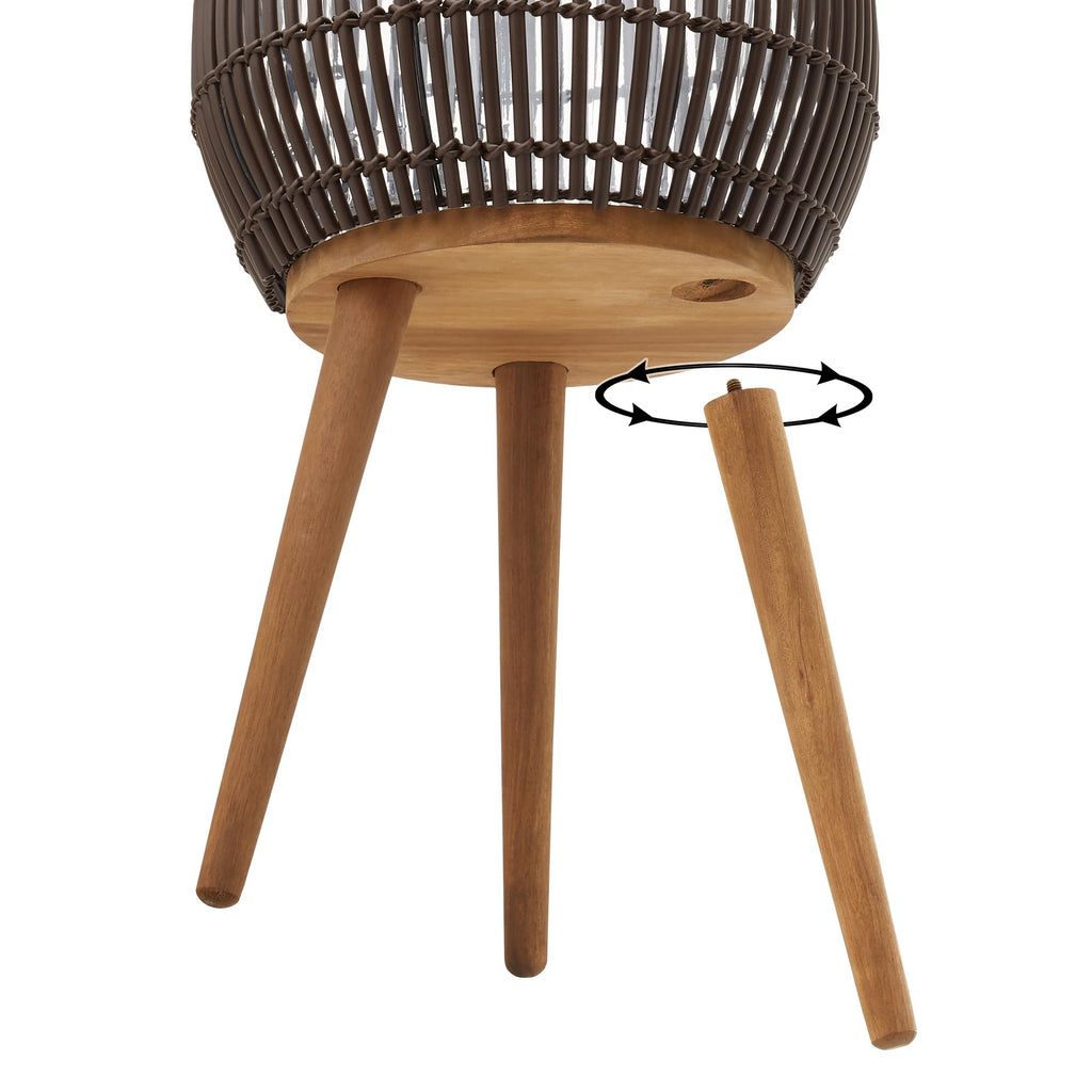 Indoor Planter with Stand, Dark Brown Floor Planter with Wood Legs, Large Plant Pot Cover with Liner plants, Flower
