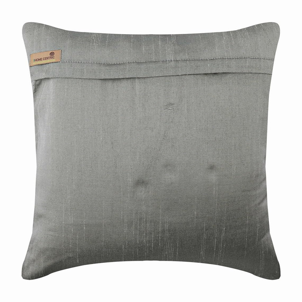 Throw Pillow Cover, Silver Decorative Pillow Covers 16x16 inch (40x40 cm) Silk Throw Pillows for Couch, Striped