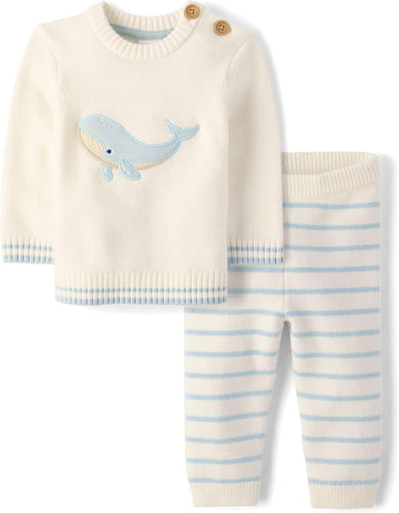 Baby And Long Sleeve Sweater and Pants piece Outfit Set