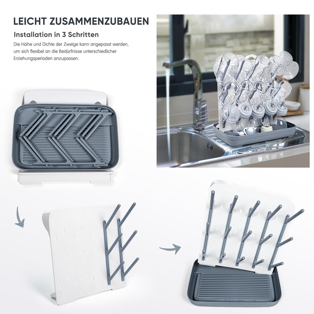 Baby Bottle Drying Rack:Large Vertical Space Saver for Countertop