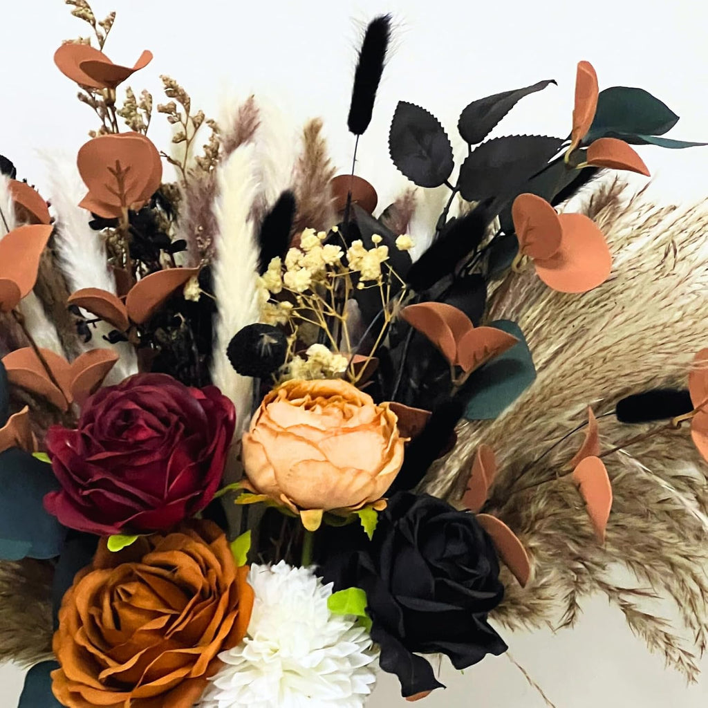 Fall Dried & Artificial Floral Centerpieces For Tables, Thanksgiving Decor - Set of 100