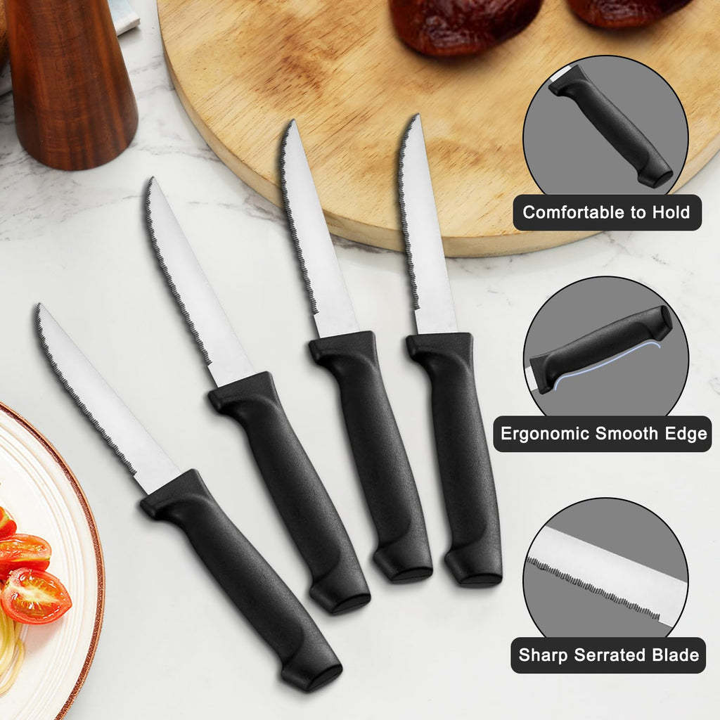 72-Pieces Silverware Set for 12, Flatware Set with Steak Knives, Stainless Steel Cutlery Set, Include Forks Spoons