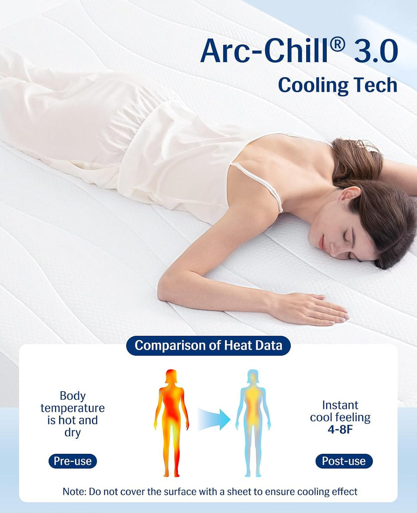 Cooling Mattress Pad King for Hot Sleepers with Arc-Chill 3.0 | PCM Cooling Mattress Topper Stay Cool All Night