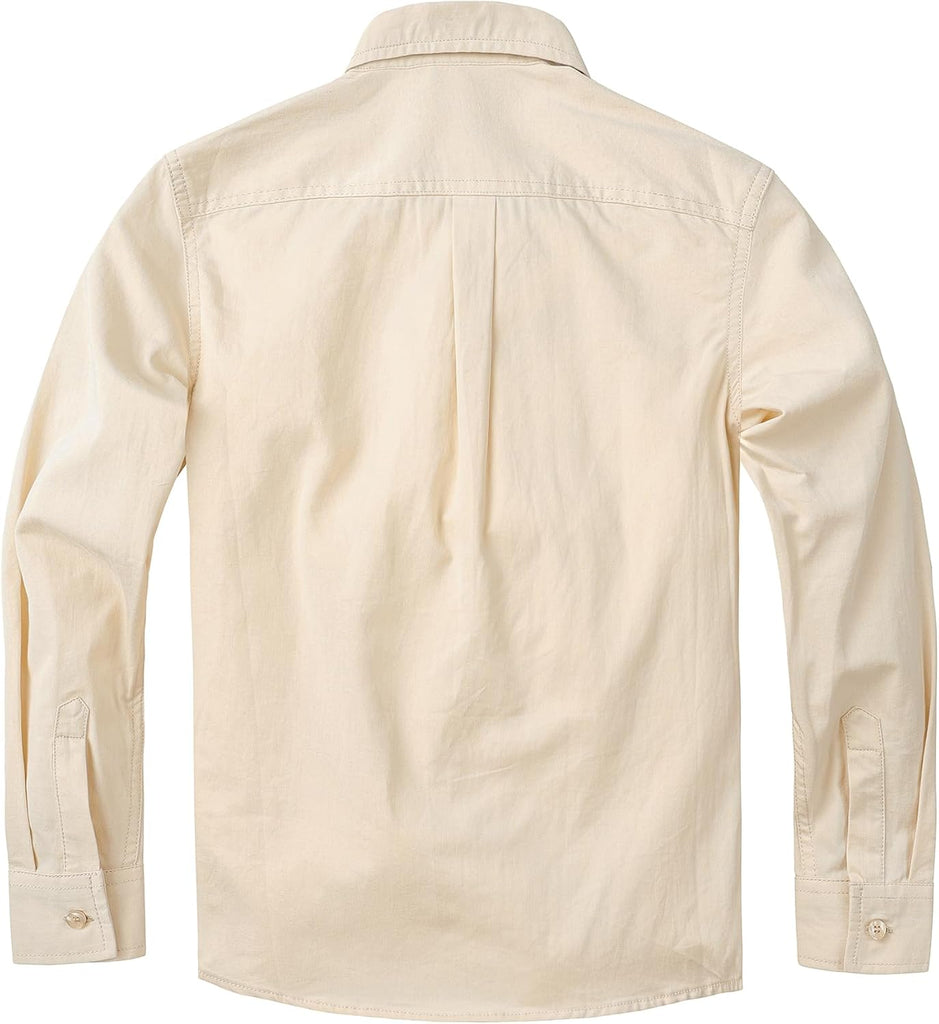 Boys Button Down Shirt Long Sleeve 100% Cotton Casual Dress Shirts