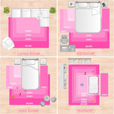 2x3 Fluffy Shag Area Rug, Soft Plush Fuzzy Carpet for Bedroom Kids Room Hot Pink