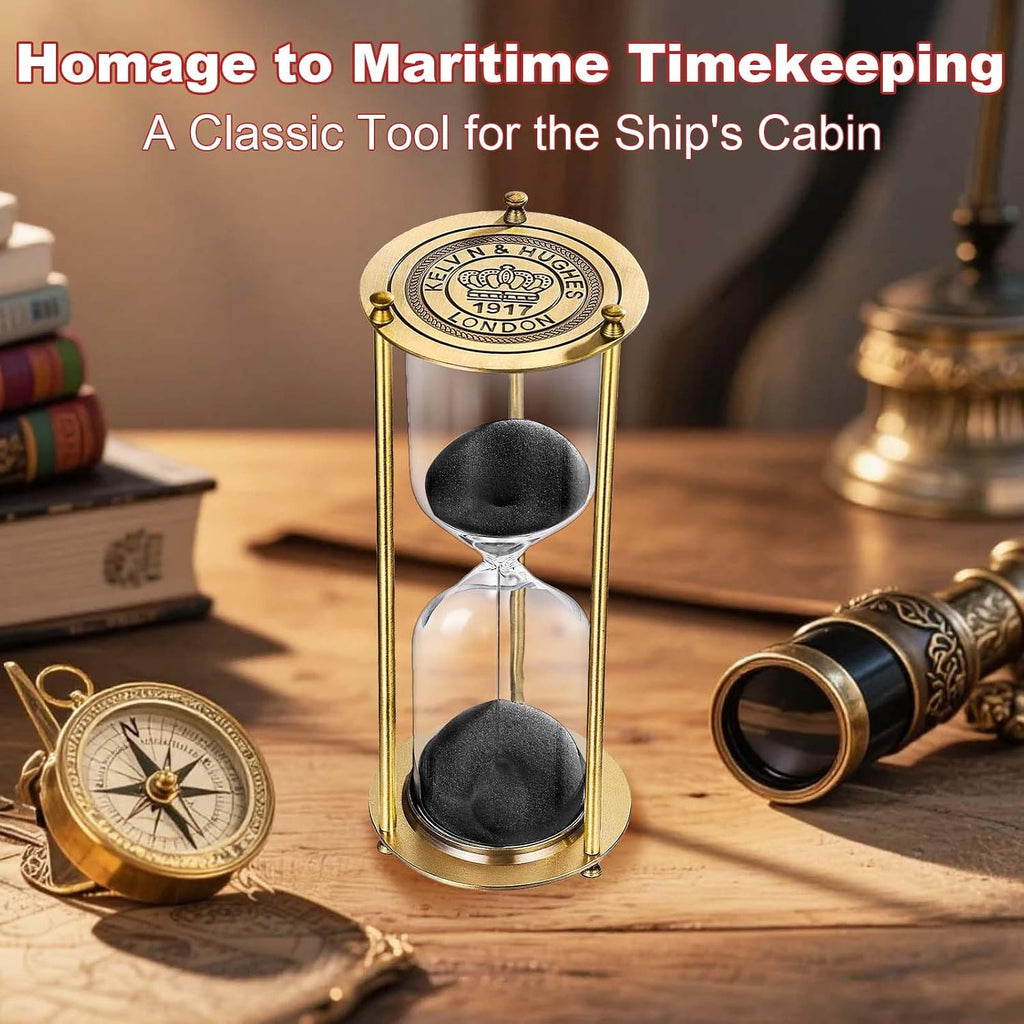 Hourglass Sand Timer, Kelvin Vintage Metal Hour Glass 30 Minute for Decor