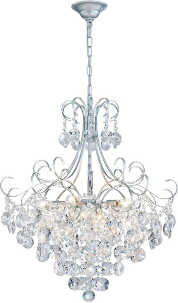 Crystal Chandelier K9 Crystal Lighting Chandelier for Living Room 10 E12 Bulbs High 27.6 in x Diameter 22.8 in, Silver A110-B0CTG17C4X