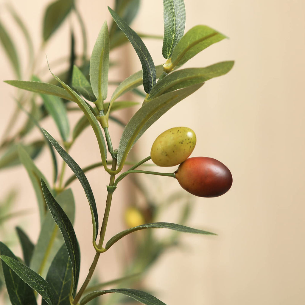 2-Pack 6FT Artificial Olive Trees, Wood Trunks & Silk Leaves