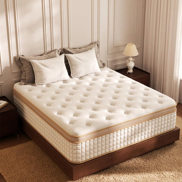 Luxury King Size Mattress, 12 Inch Hybrid Mattress in a Box, Medium Firm | 7-Zones Extra Hip/Shoulder/Lumbar Support