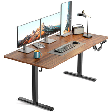 63 x 30 Large Electric Standing Desk Height Adjustable, Walnut