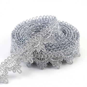 Gold Gimp Trim, Silvery, 1 Inch Wide x 12 Yards