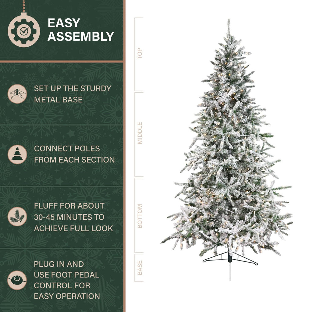 Hill Farm 7.5-Ft Mountain Pine LED Christmas Tree with White LED