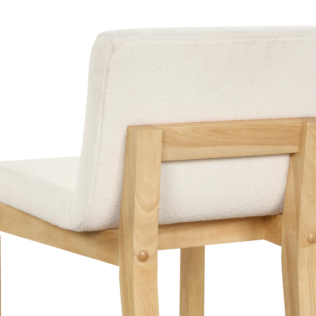 Gracie Modern Counter Height Bar Stool with Back, Counter Stool Upholstered Chair with Natural Textured Linen and