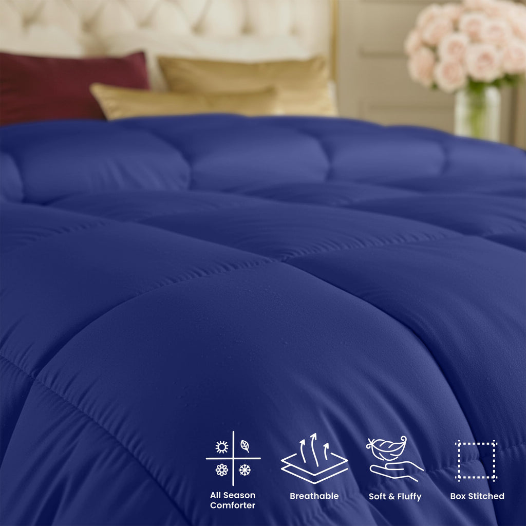 Duvet Insert, Comforter 90 x 102 Inches, Slate Blue