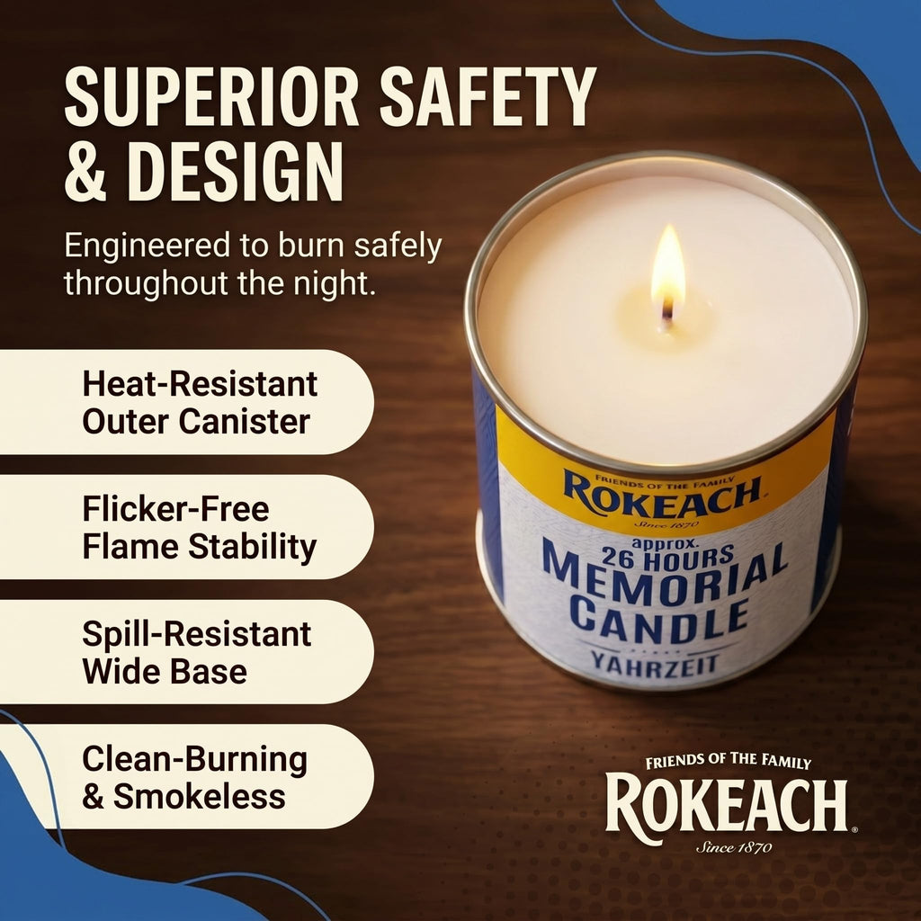 24 Hour Candles, Yahrzeit Memorial, Tin (12 Pack) | Yom Kippur | Emergency, Perfect for Blackouts, Storms &