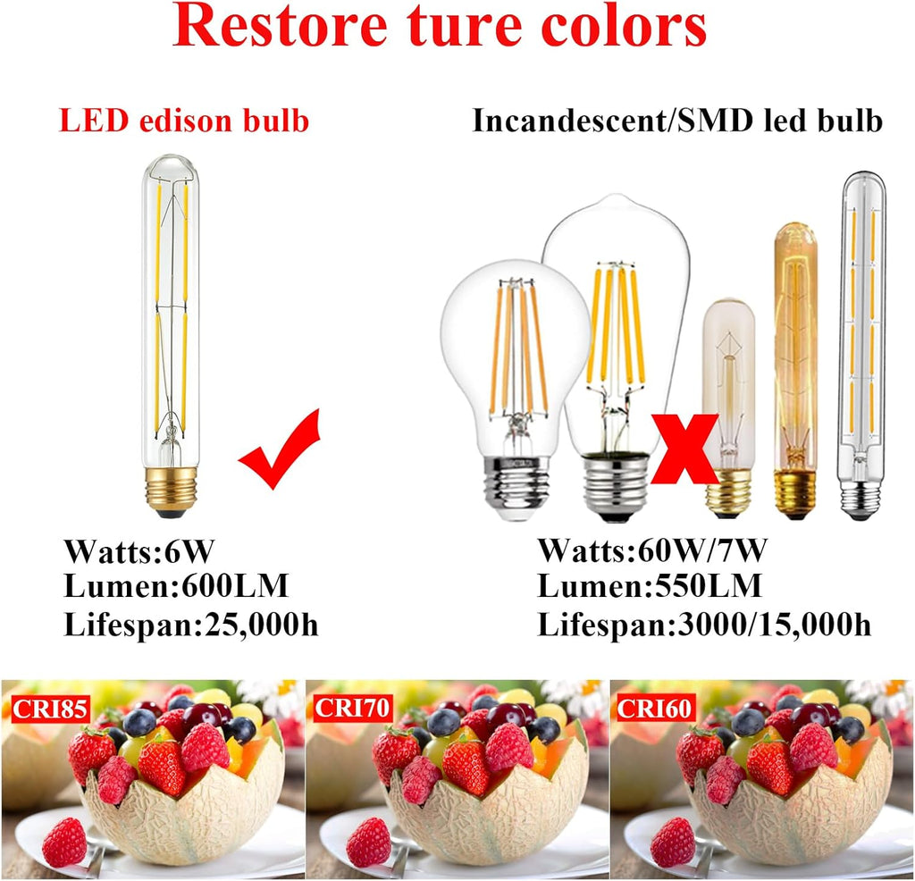 7.3 in T10 E26 Light Bulb,60 watt Light Bulbs,Neutral White 4000K