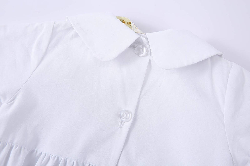 Baby Boy's 3 Pcs Christening Baptism Outfit Embroideried Lace Infant Romper Short Sleeve