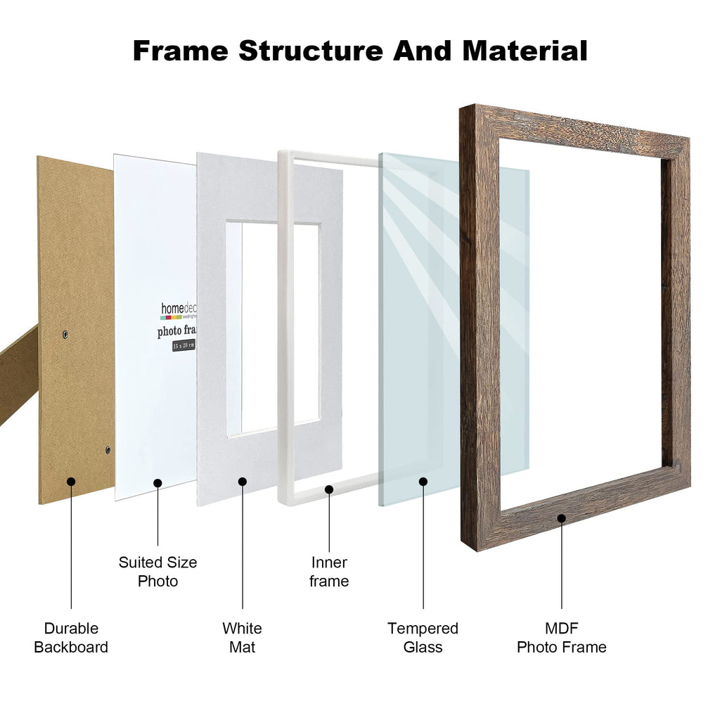 8x10 Shadow Box Picture Frame with Real Tempered Glass
