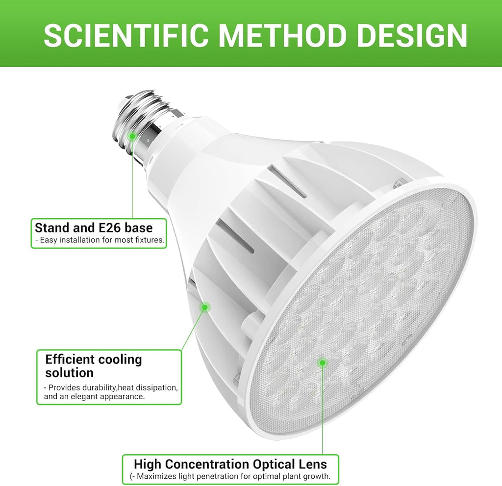 26W LED Grow Light Bulb for Indoor Plants, Full Spectrum