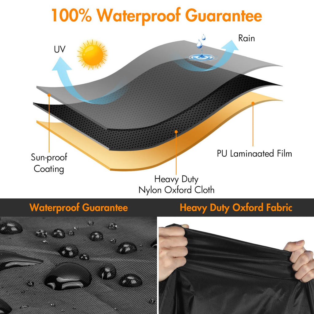 Outdoor Chair Covers Waterproof, Black Lawn Patio Furniture Covers, Heavy Duty Patio Lounge Deep Seat Cover, 2 Pack