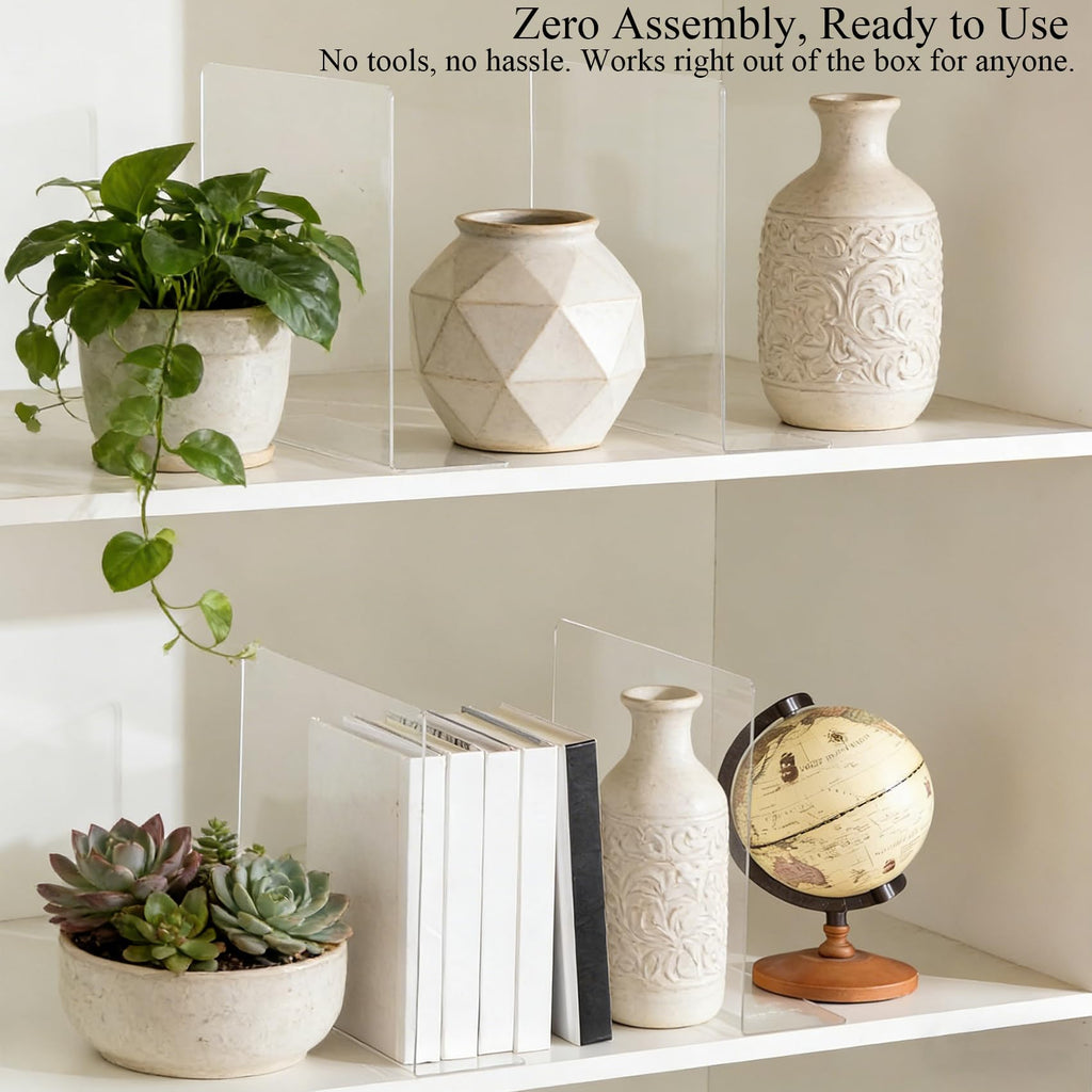 Clear Acrylic Shelf Dividers Closet Organizers for Organization Enthusiasts