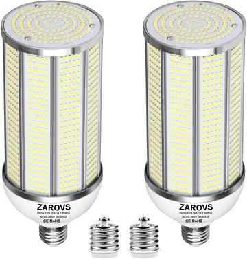 2Pack 150W LED Corn Bulb, 22500LM Super Bright LED Bulb, Equivalent 600W MH HPS HID CFL, 5000K Daylight White