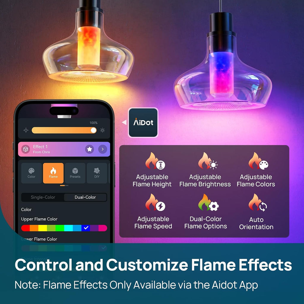Smart Light Stick, Color and White Smart Light Bulb, 850lm+Matter Smart Light Bulb
