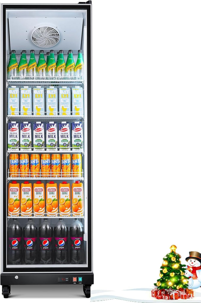COOLER Commercial Beverage Refrigerator with Glass Door,12.5 Cu.Ft Commercial Dr