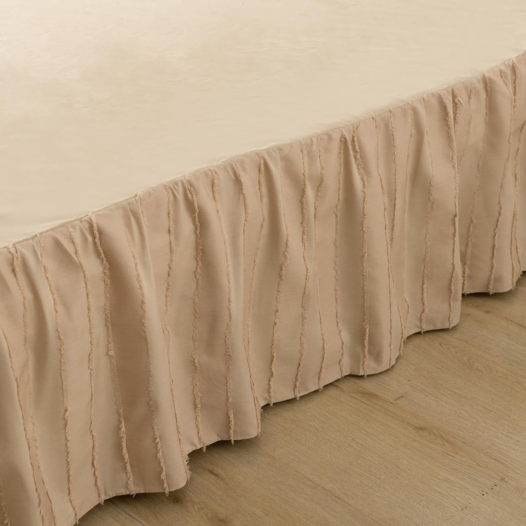 Dust Ruffle Bed Skirt, Queen Size Beds - 16 Inch Drop, Camel