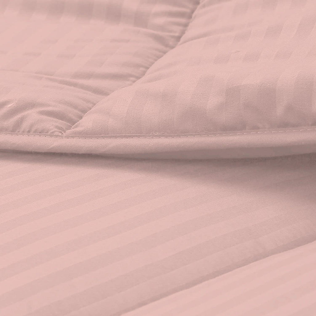 Luxurious 1000 Thread Count 5 Piece Comforter Set, 100% Egyptian Cotton Cover, Damask Stripe, 500 GSM Filling