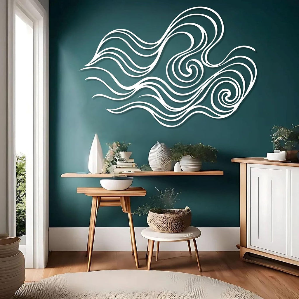 Abstract Wave Wall Decor, Minimalist Wave Metal Wall Art, Modern Wall Hanging, Minimalist Line Art Decor, Aesthetic