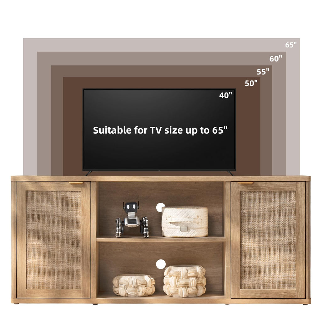 Rattan TV Stands, Natural Wood
