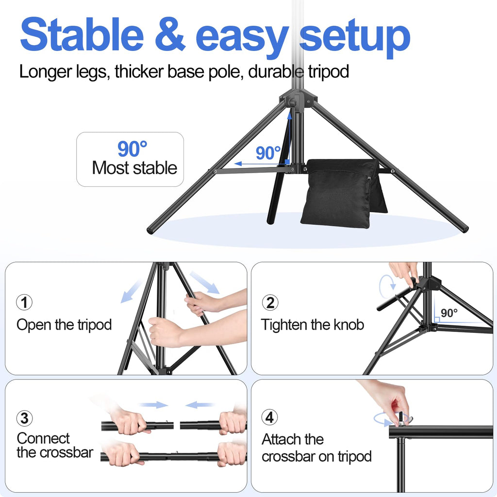 Backdrop Stand 10x8.5FT Adjustable Back Drop Stand for Party Events