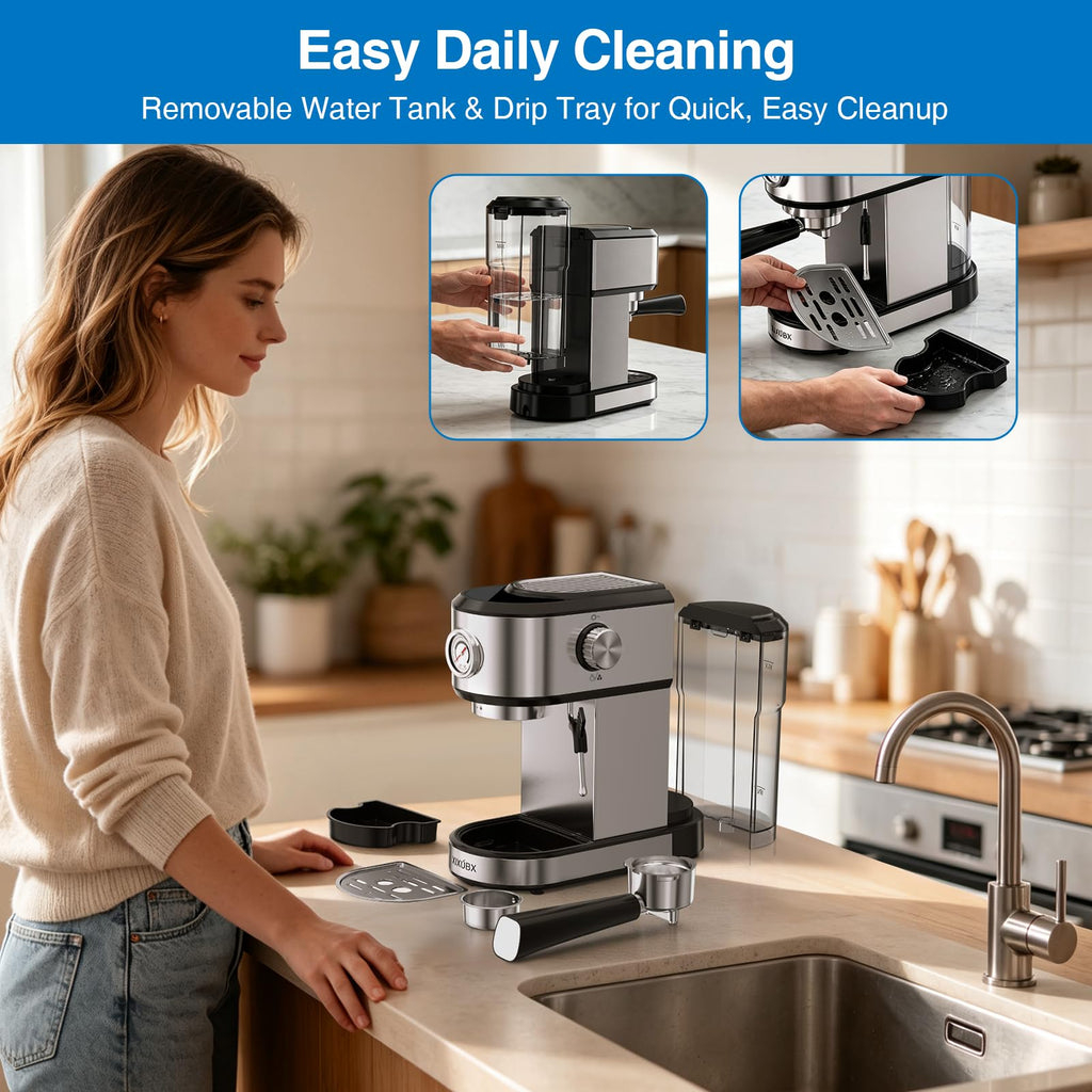 20 Bar Espresso Machine with Milk Frother, Touchscreen, Silver