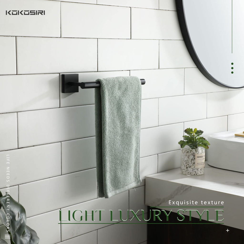 Towel Bar Matte Black Bathroom Hardware Hand Towel Rails Wall Mounted Kitchen Toilet Cabinet Paper Holder, Stainless