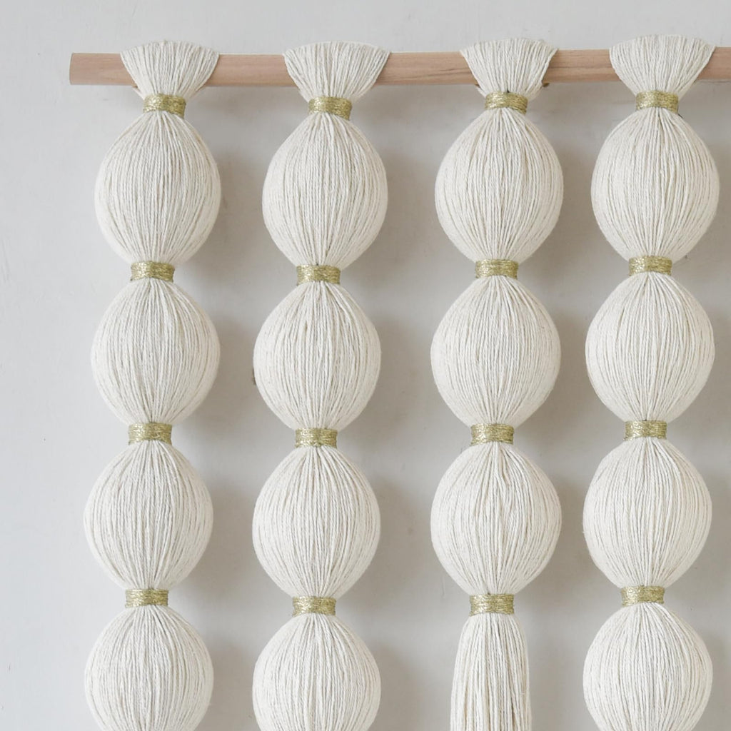 Macrame Wall Hanging Ball Tassels Boho Woven Wall Decor 27"W*39"L